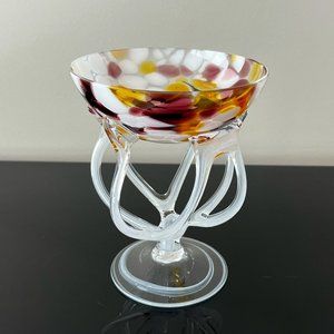 Exquisite Vintage Jozephina Krosno handblown Glass Dish - trinket tray
